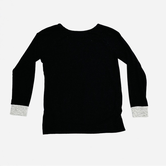 Gibson Look Black White Grey Colorblock Cuffs Sweater - Picture 5 of 5
